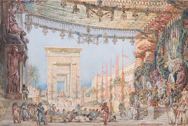 Scenografia do Opery Aida autorstwa Giuseppe Verdiego, 1923.