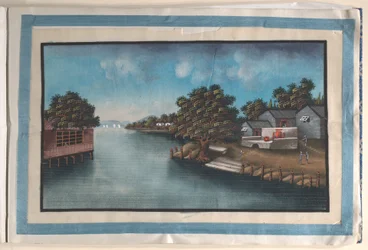 Album zawierający dwanaście obrazów przedstawiających sceny wzdłuż rzeki