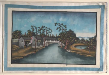 Album zawierający dwanaście obrazów przedstawiających sceny wzdłuż rzeki