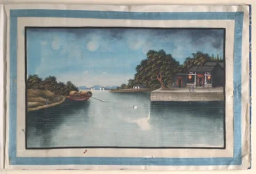 Album zawierający dwanaście obrazów przedstawiających sceny wzdłuż rzeki