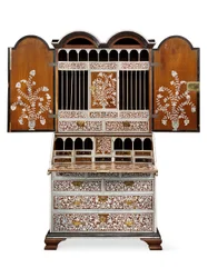 Gabinet, Vizagapatam, ok. 1720-30 (kość słoniowa, teak, heban i szylkret)