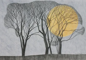 Megamoon, 2011 (kolorowa kredka na papierze)