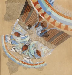Kopia malarstwa ściennego, dom, Amarna, gęsi, XX wiek