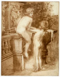 „Dwóch chłopców przy fontannie”, ok. 1864-1930