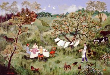 Szycie, 2006 (akryl)