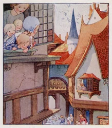 Rymowanka: Słuchaj! Słuchać uważnie! Psy szczekają! (kolor lito)