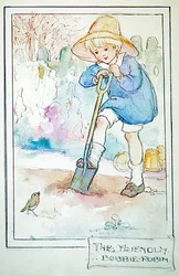 Przyjazny Robbie Robin, ok. 1916 (pióro i atrament z akwarelą i ołówkiem na papierze)
