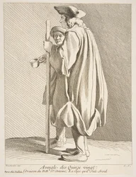 Ślepiec ze szpitala Quinze-Vingts, 1738.