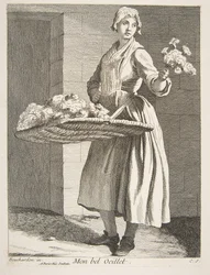 Sprzedawca kwiatów, 1738.