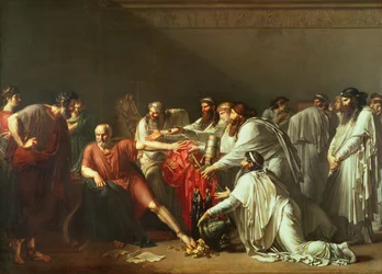 Hipokrates (ok. 460-ok. 377 p.n.e.) odmawiający przyjęcia darów Artakserksesa I (zm. 425 p.n.e.), 1792