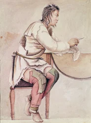 Portret Indianina (Red Jacket) (akwarela na papierze)