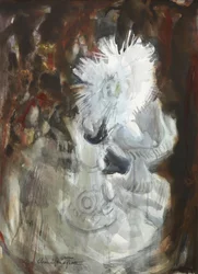 Biała chryzantema, ok. 1961 (akwarela i węgiel)