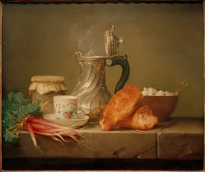 La Chocolatière - Martwa natura ze srebrnym dzbankiem