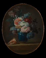 Wazon kwiatów i muszli, 1780.