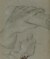 Carracci - studium v dla rąk św. Jana E, RCIN 902115