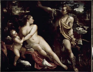 Wenus i Adonis (olej na płótnie, ok. 1588-1593)