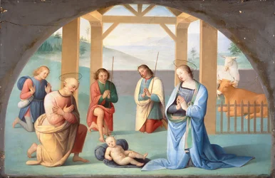 Adoracja Dzieciątka Chrystus (wg Perugina), ok. 1844-1933 (olej na płótnie)