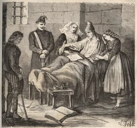 Ślub w bagne Rochefort w XIX wieku. Grawer „Historia skazanych od ich powstania do dnia dzisiejszego” (1877) autorstwa Pierre