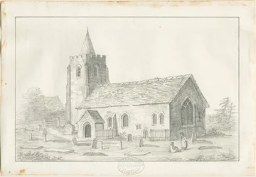 Kościół Acton Trussell : rysunek ołówkiem, nd [?XIX w.] (rysunek)