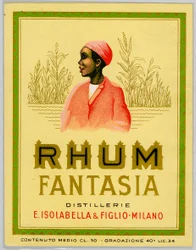 Reklama rumu Fantasia, plantacja trzciny cukrowej (pocz. XX w.)