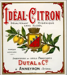 Reklama francuskiego napoju cytrynowego o nazwie ideal-lemon (Chromolithography)