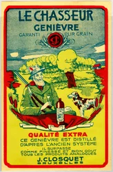 Naklejka reklamowa na alkohol jenever z Belgii