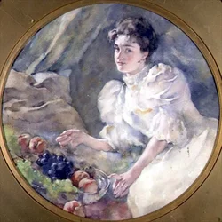 Układanie owoców, c.1885 (tondo)
