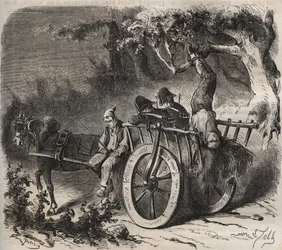 Śmiała ucieczka sił z Toulon Bagne w XIX wieku. Grawer „Historia skazanych od ich powstania do dnia dzisiejszego” (1877) autorstwa Pierre