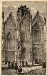 Church of Notre-Dame (Notre Dame) of Glass - Szkło (Ille-et-Vilaine) - grawerowanie w „” PATRIE” - PACUREQUIREQUE OPIS FRANCJI W 6 WOLURACH PRZEZ LUCIENA HUARDA - koniec XIX wieku