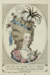 Fryzura Aux Charmes De La Liberte, Anonimowy. Miedzioryt, akwarela, ok. 1900 r. 1790, kolekcja prywatna