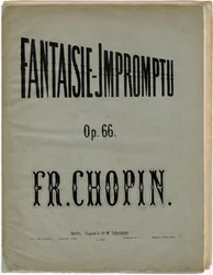 Strona tytułowa niemieckiego wydania Fantaisie-Impromptu op. 66 - Fryderyk Chopin (1810-1849). Litografia, ok. 1856 r. Zbiory prywatne