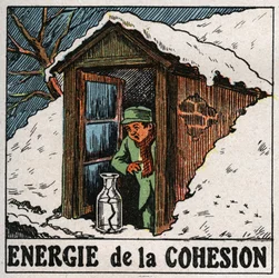 Energia spójności: zimna woda rozbija wazon. Anonimowa ilustracja z 1925 r. Ze zbiorów prywatnych.