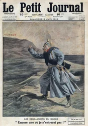 I wojna światowa 1914-1918 (wojna 14-18). „” Desiluzja Kaisera: Jeszcze jeden, do którego nie wejdę! „”: Wilhelm II Niemiec (1859-1941) zły, że nie udało mu się zdobyć Verdun w bitwie. W „” Le Petite Journal”, 4.06.2019. Prywatne C