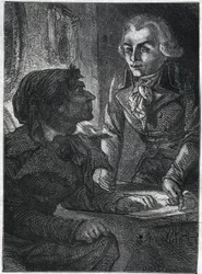 Jean-Paul (Jean Paul) Marat (1743-1793) z Maksymilianem Robespierre