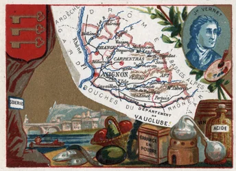 Le Vaucluse (84), Prowansja-Alpy-Lazurowe Wybrzeże (Prowansja-Alpy-Lazurowe Wybrzeże), Francja. Lokalna specjalność: jedwab, proszek garance, kwas (przemysł chemiczny) i wino. Portret Claude