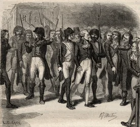 Maximilien Robespierre i jego współoskarżony aresztowani na konwencji w 1794 r. Prywatny klej