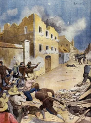 Rewolucja Meksykańska (Rewolucja Meksykańska: amerykańscy marines walczący w Vera-Cruz, kwiecień 1914) Ilustracja w „”L