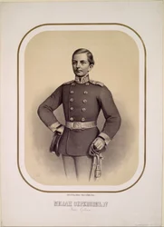 Mediolan I (1854-1901), król Serbii - Anonim - ok. 1869 - Litografia - 47x34 - Kolekcja prywatna