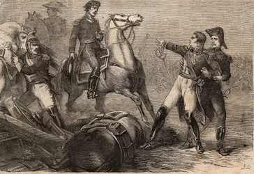 Wojny Napoleońskie 1813-15 - Bitwa pod Ligny (Belgia), 16 czerwca 1815 - Śmierć Jean-Baptiste Girarda - La mort du general Girard. Bitwa pod Ligny (16 czerwca 1815): ranny na polu bitwy, generał Girard (1775-1815), repatriowany do Paryża, zmarł 27 czerwca.