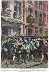 Dzielnica Paryż IV - La rue Quincampoix en 1720 a l