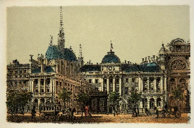 Paryż 1874: Pałac Sprawiedliwości i Sainte Chapelle, kolekcja prywatna