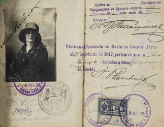 Paszport Anny Pawłowej (1881-1931) par. 1920 - Fotografia - Kolekcja prywatna