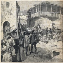 Powstanie chłopskie na Sycylii. Grawer w „Le Petit Parisien”” w dniu 31.12.1893.