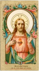 Pobożny obraz: Najświętsze Serce (chromolitografia)