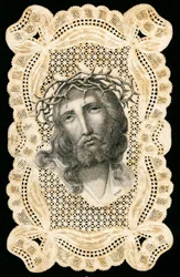 Pobożny obraz: Jezus Chrystus ukoronowany cierniem (rycina)