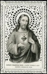 Pobożny obraz: Jezus ze świętym sercem (rycina)