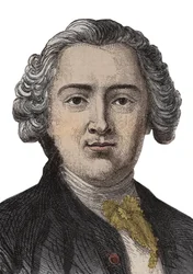 Grawerowanie portretowe Claude Adriena (Claus- Adrien) Helvetius (1715-1771) Angielski filozof - grawer