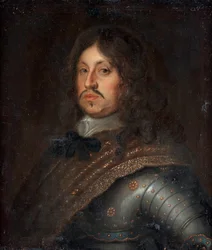""Portret Karola X Gustawa (1622 -1660), roi de Suede"" (Portret króla Szwecji Karola X Gustawa (1622-1660)) Peinture anonyme fin 17eme siecle Olej na płótnie wym. 71,5x62,5 cm Kolekcja prywatna