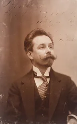 Portret rosyjskiego pianisty i kompozytora Aleksandra Skriabina (Scriabin lub Skriabin) (1871-1915) - Anonim. Fotografia. Kolekcja prywatna