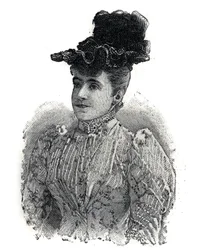 Portret Adeliny Patti (1843-1919), włoskiej piosenkarki. Grawer w „”Le Petro Parisien””